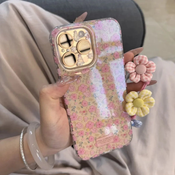 Pink Garden Gingham Blossom Case (For iPhone)