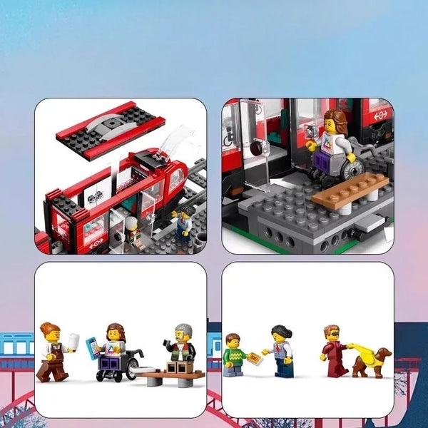 Downtown Streetcar & Station Building Set (811 Pcs)