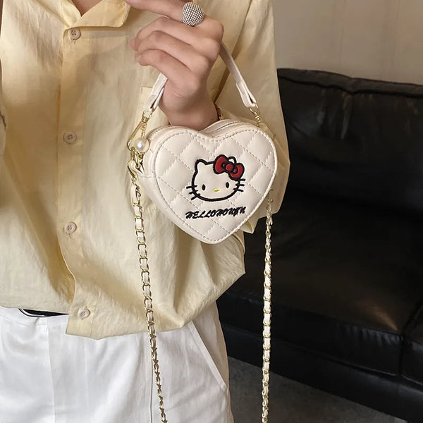 Hello Kitty Quilted Heart Sling Bag