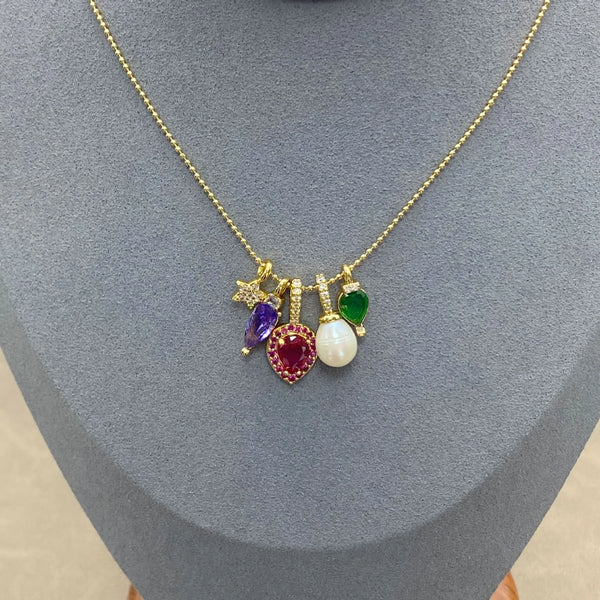 KS Mixed Charm Statement Necklace
