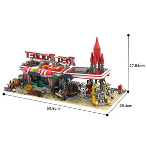 Red Rocket Service Station 180677 Building Kit (2037 Pcs)