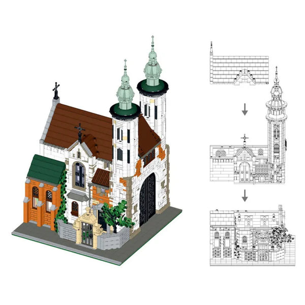 Baroque Twin Tower Cathedral Building Set (3039 Pcs)