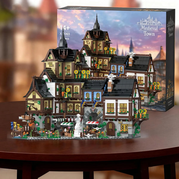 XJ1003 Medieval Town Center Building Set (3867 Pcs)