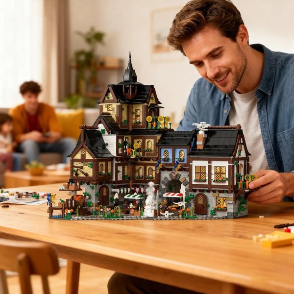 XJ1003 Medieval Town Center Building Set (3867 Pcs)