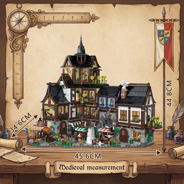 XJ1003 Medieval Town Center Building Set (3867 Pcs)