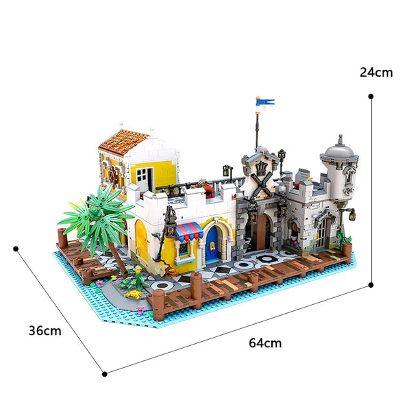 MOC-108172 Medieval Pirate Town Castle Building Blocks (3897 Pcs)