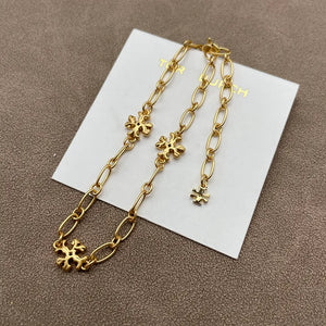 T-Luxe Gilded Emblem Station Necklace