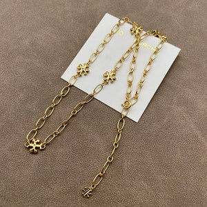 T-Luxe Gilded Emblem Station Necklace