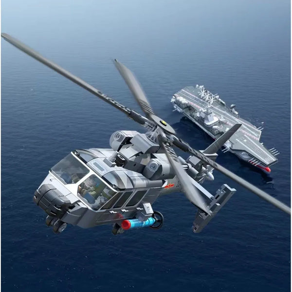 Sembo 202246 Straight-9 Shipborne Helicopter Blocks (449 Pcs)