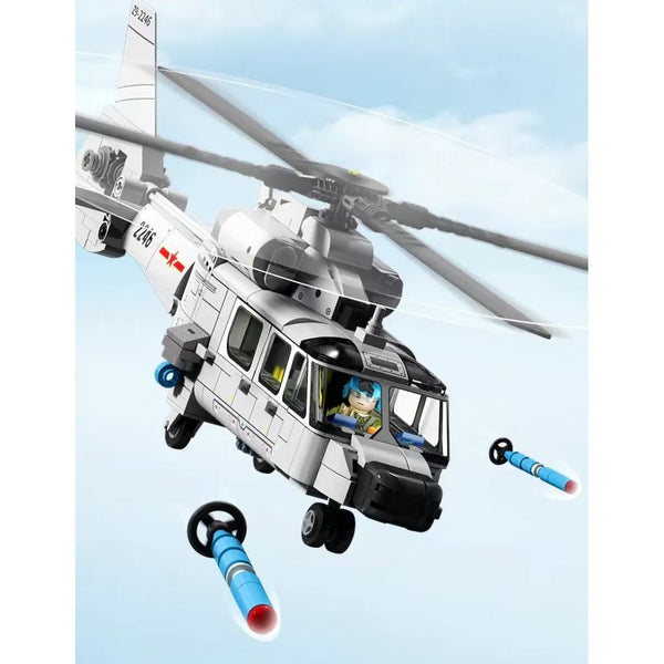 Sembo 202246 Straight-9 Shipborne Helicopter Blocks (449 Pcs)