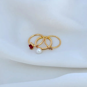 KS Scarlet Bloom Stacking Ring (Set of 3)
