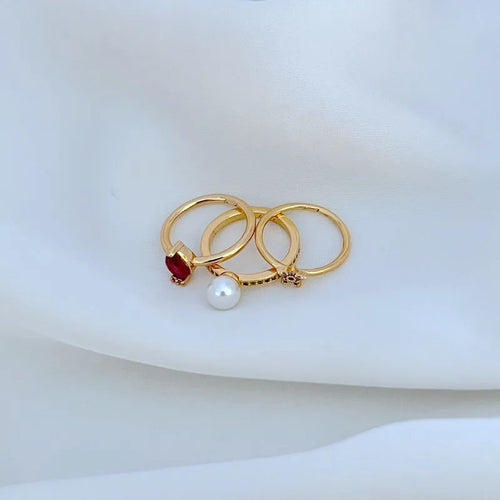 KS Scarlet Bloom Stacking Ring (Set of 3)