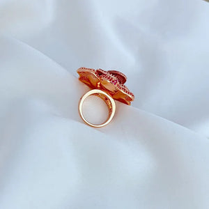 KS Crimson Bloom Cocktail Ring