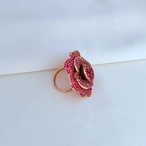 KS Crimson Bloom Cocktail Ring