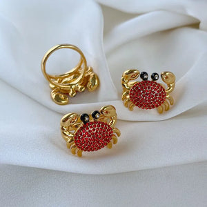 KS Scarlet Marina Crab Ring