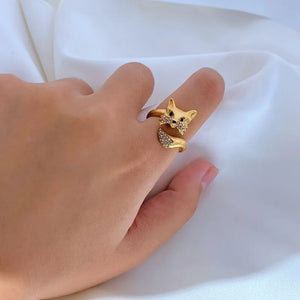KS Gilded Fable Fox Wrap Ring