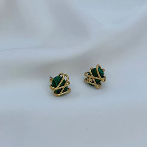 T-Luxe Malachite Meridian Stud Earrings
