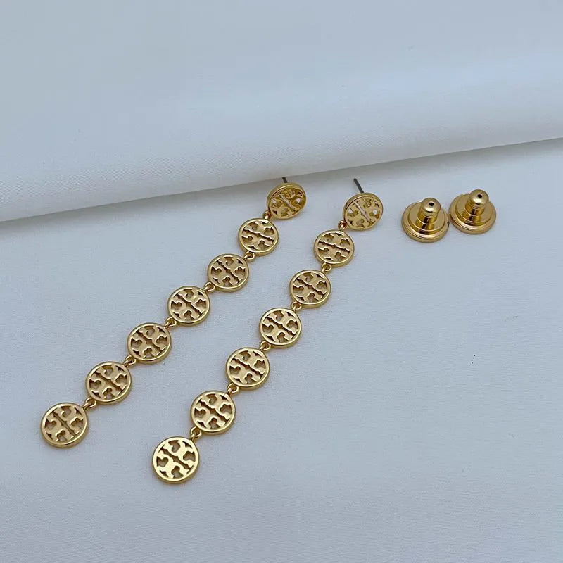 T-Luxe Monogram Cascade Drop Earrings