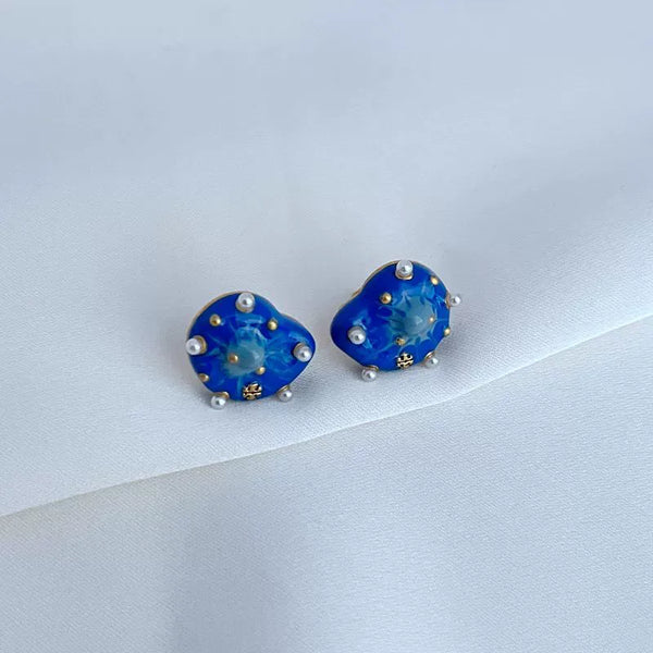 T-Luxe Azure Nebula Stud Earrings