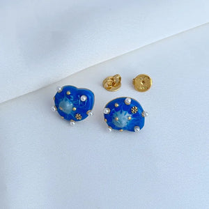 T-Luxe Azure Nebula Stud Earrings