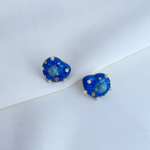 T-Luxe Azure Nebula Stud Earrings