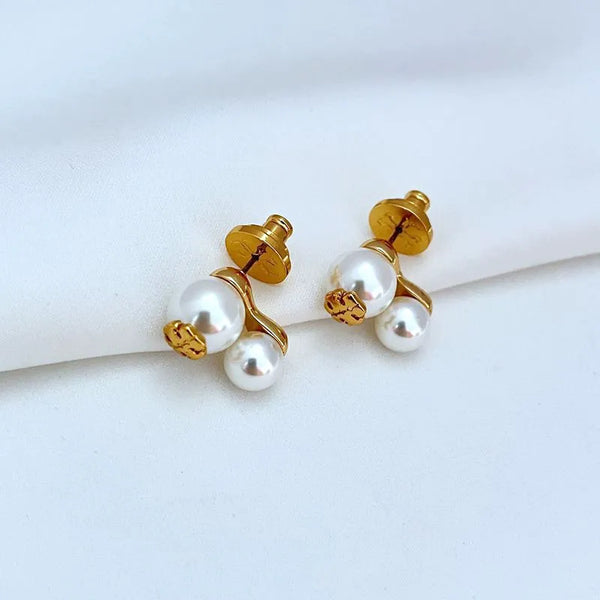 T-Luxe Pearl Cascade Jacket Stud Earrings