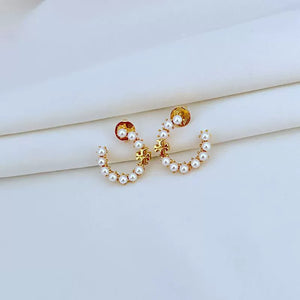 T-Luxe Blush Pearl Orbit Hoop Earrings
