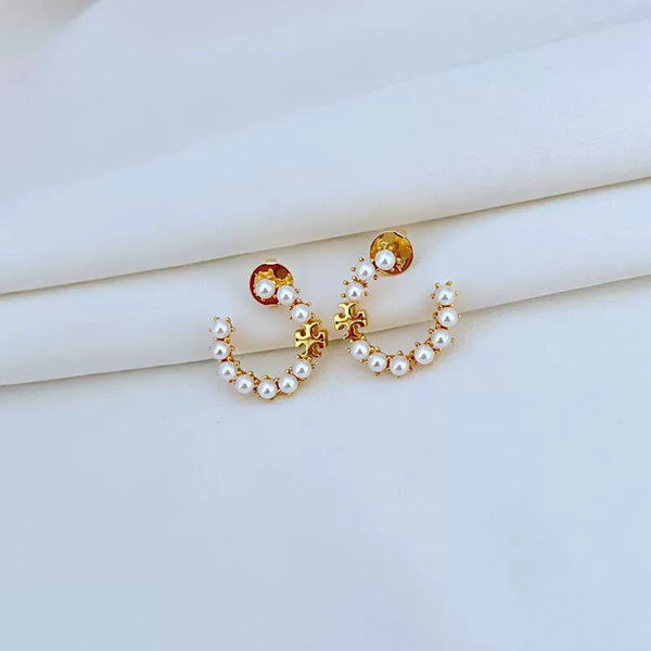 T-Luxe Blush Pearl Orbit Hoop Earrings