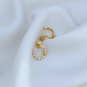 T-Luxe Blush Pearl Orbit Hoop Earrings