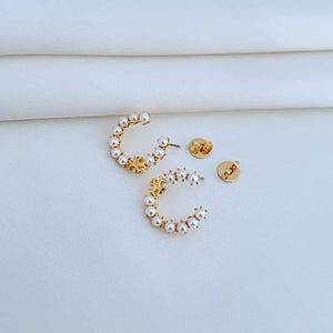 T-Luxe Blush Pearl Orbit Hoop Earrings