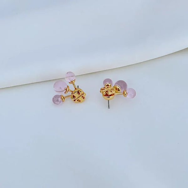 T-Luxe Lavender Dew Orbit Stud Earrings