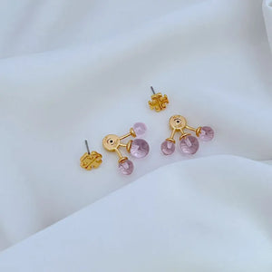 T-Luxe Lavender Dew Orbit Stud Earrings