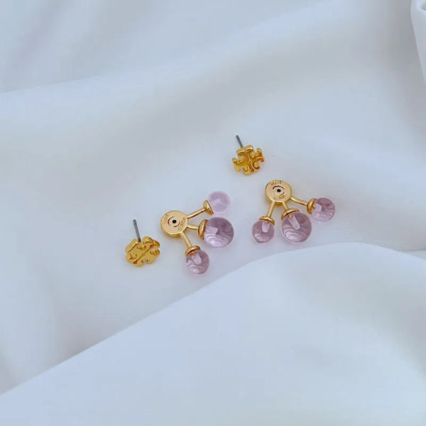 T-Luxe Lavender Dew Orbit Stud Earrings