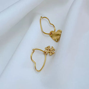 T-Luxe Sweetheart Crest Hoop Earrings