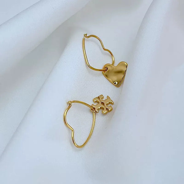 T-Luxe Sweetheart Crest Hoop Earrings
