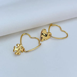 T-Luxe Sweetheart Crest Hoop Earrings