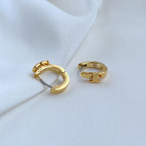 T-Luxe Aura Crest Huggie Hoop Earrings