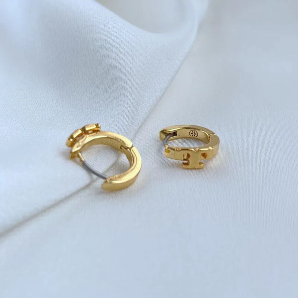 T-Luxe Aura Crest Huggie Hoop Earrings