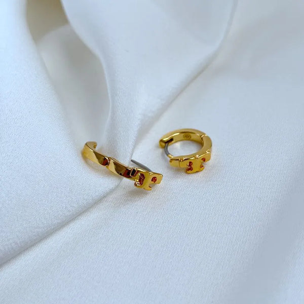 T-Luxe Aura Crest Huggie Hoop Earrings