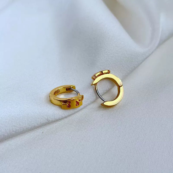 T-Luxe Aura Crest Huggie Hoop Earrings
