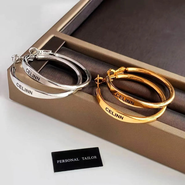 Maison Velour Monogram Hoop Earrings