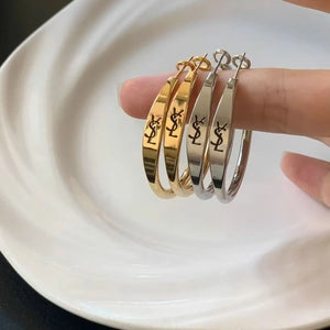 Maison Velour Monogram Hoop Earrings