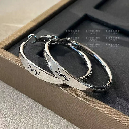 Maison Velour Monogram Hoop Earrings
