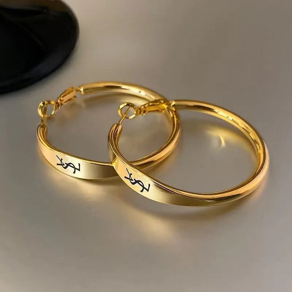 Maison Velour Monogram Hoop Earrings
