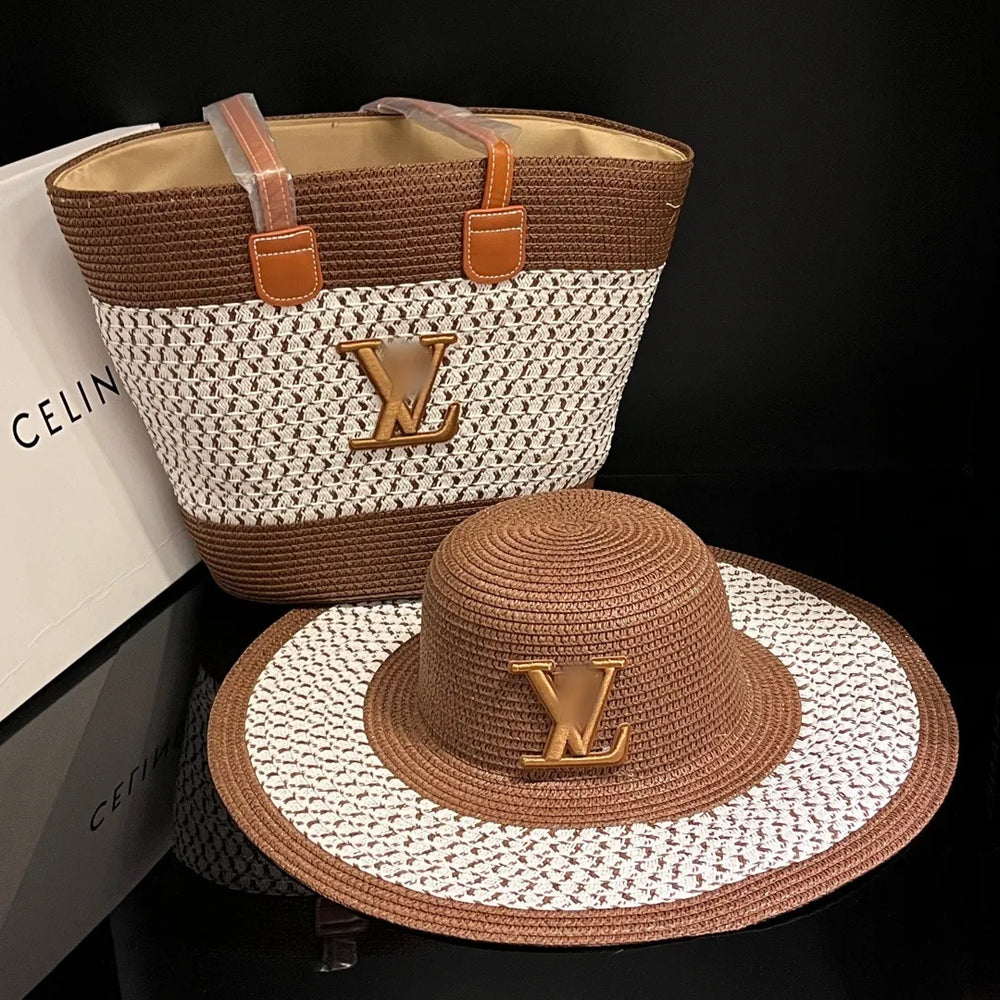 Monogram Luxe Riviera Straw Travel Set