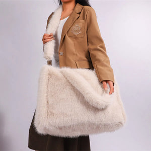 Teddy Feels Carryall Plush Tote Handbag
