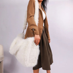 Teddy Feels Carryall Plush Tote Handbag