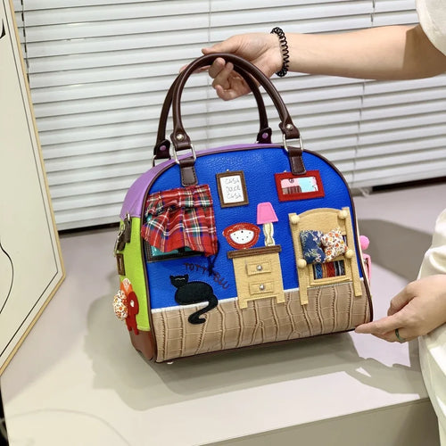 Storybook Cottage Satchel Handbag