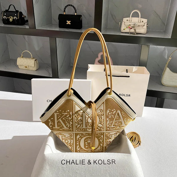 Charlie & Kolsr Tapestry Origami Carryall Handbag