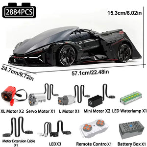Raceforge Stealth Hypercar Building Blocks (2884 Pcs)